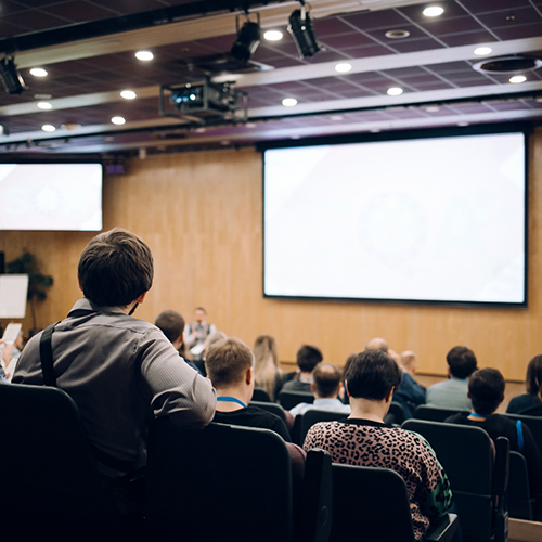 Students in college classroom awaiting lecture